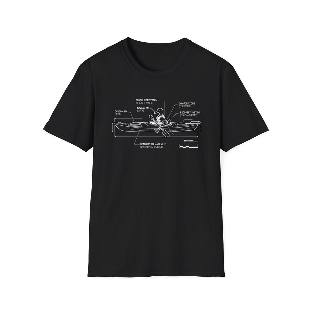 Duck Kayak Schematic Graphic T-Shirt