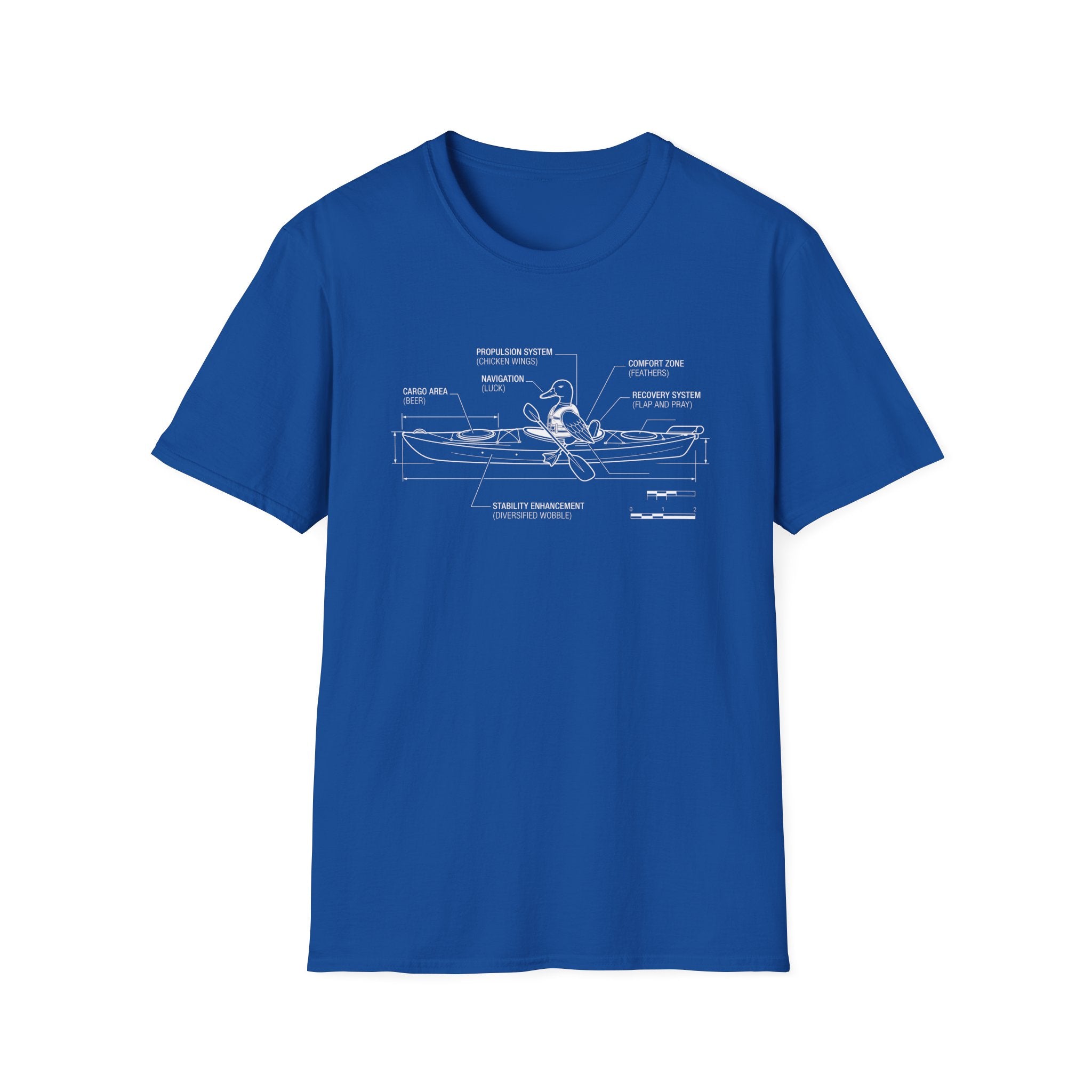 Duck Kayak Schematic Graphic T-Shirt