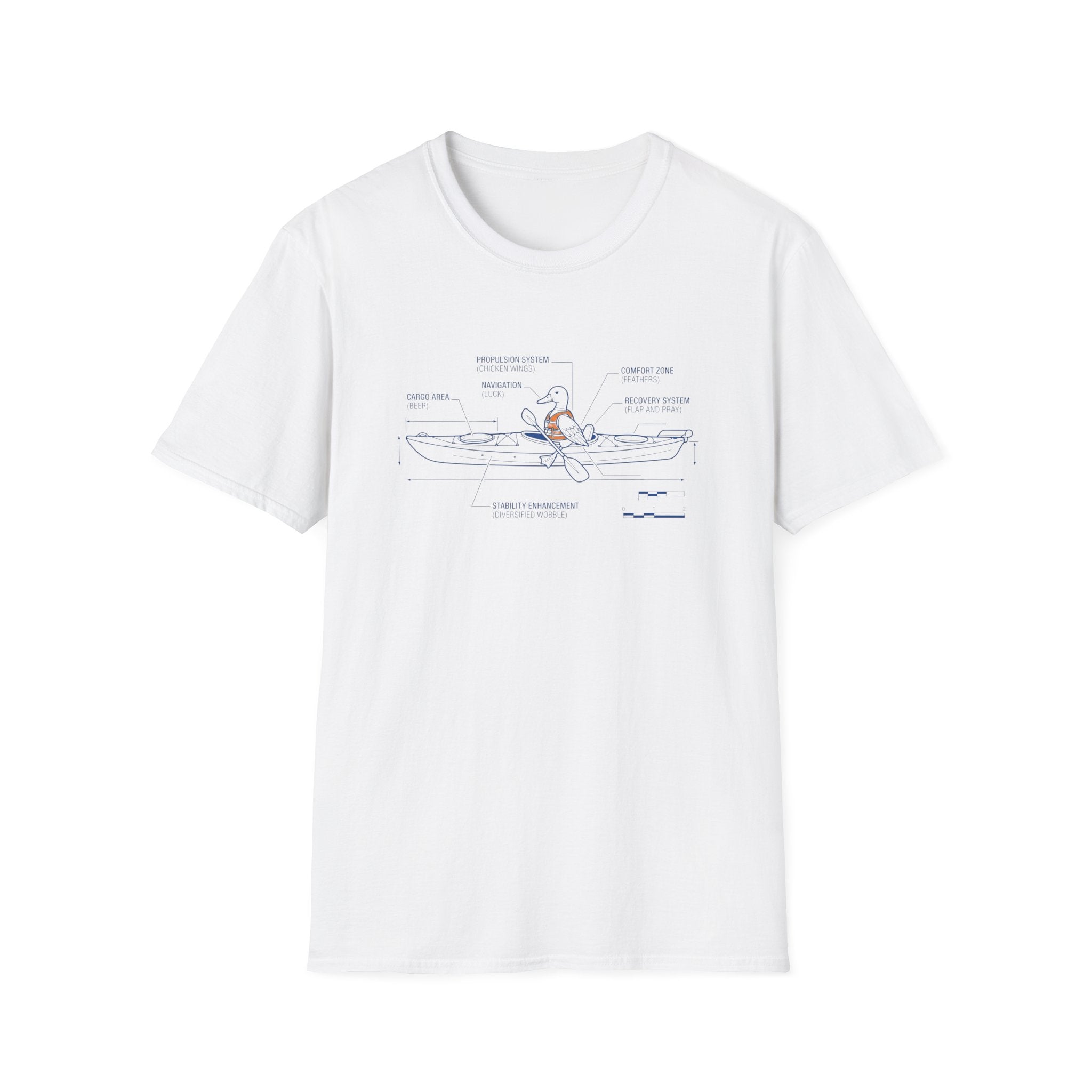 Duck Kayak Schematic Graphic T-Shirt