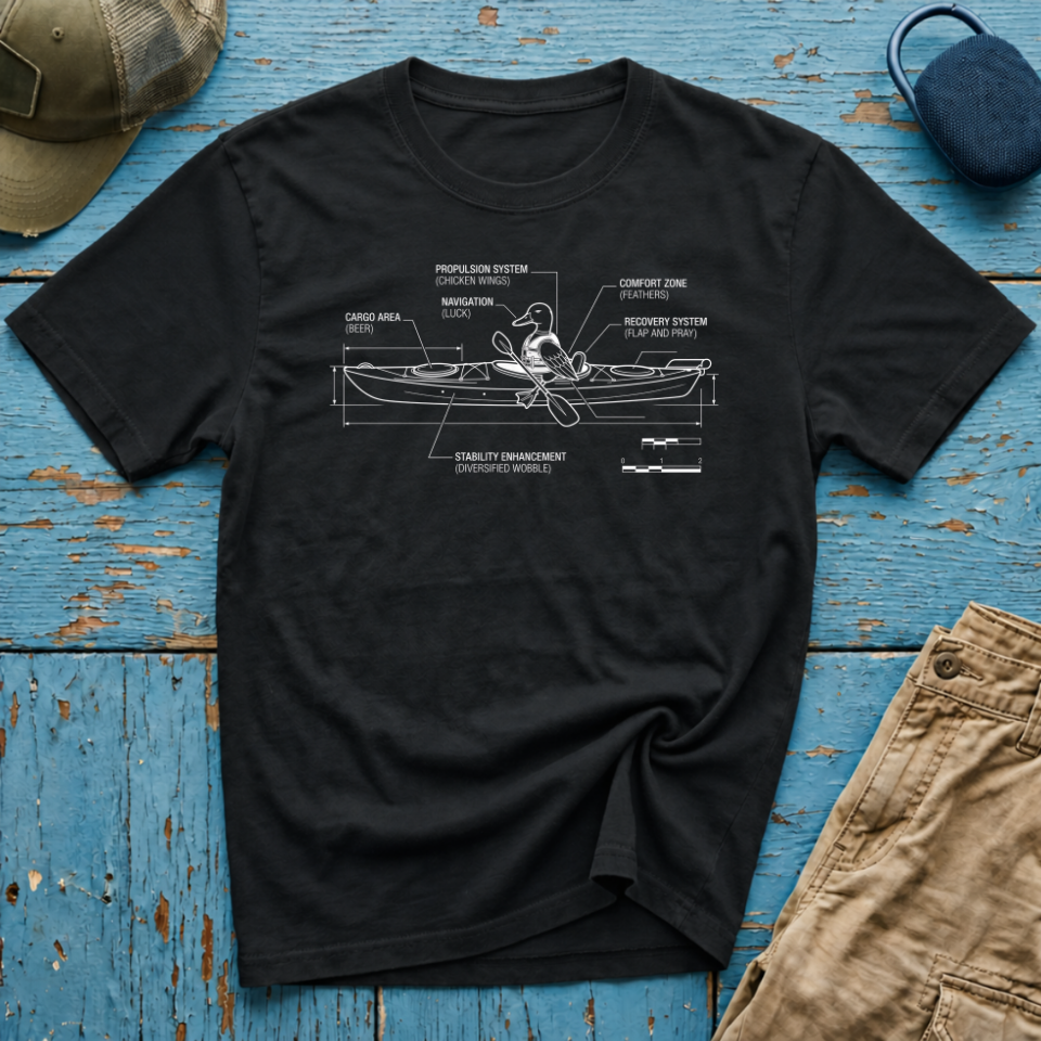 Duck Kayak Schematic Graphic T-Shirt
