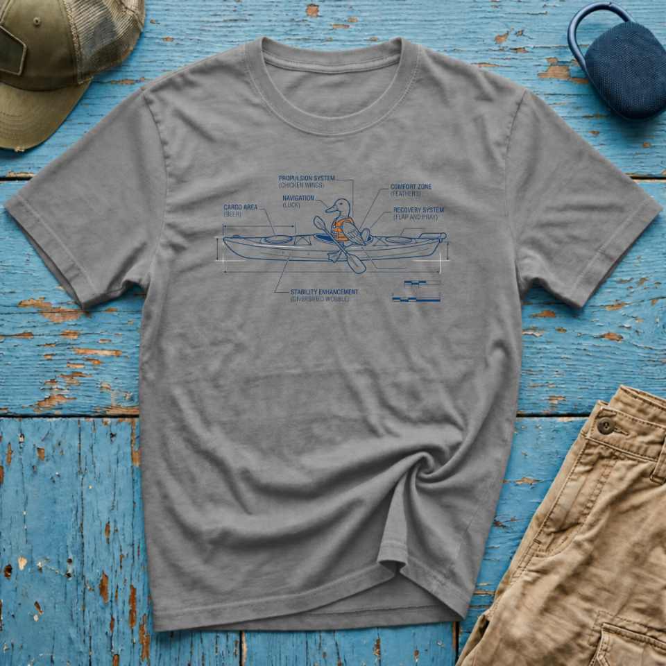 Duck Kayak Schematic Graphic T-Shirt