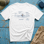Duck Kayak Schematic Graphic T-Shirt