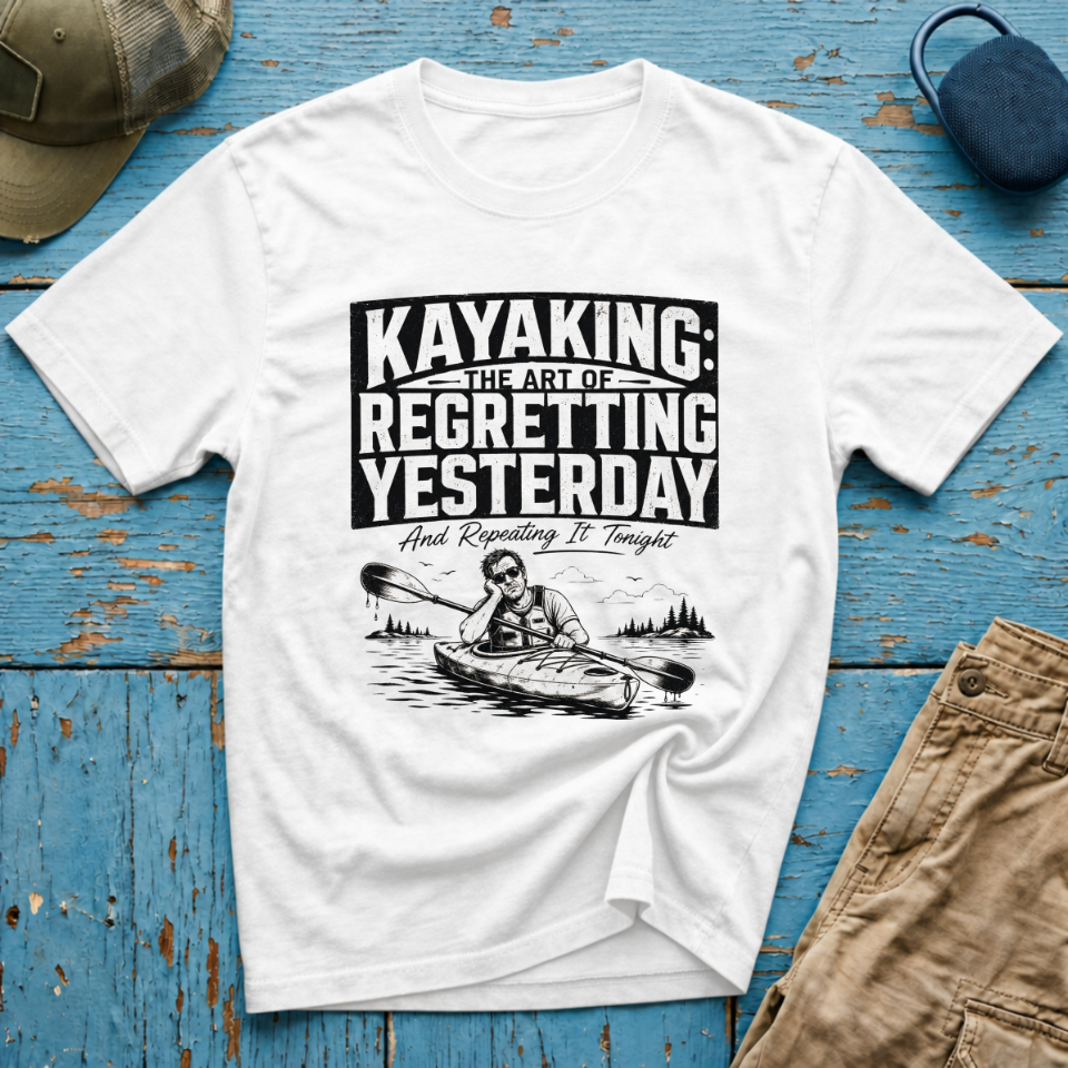 Kayaking Regretting Yesterday Graphic T-Shirt